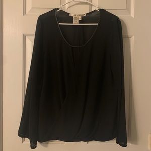 Draped Black Blouse